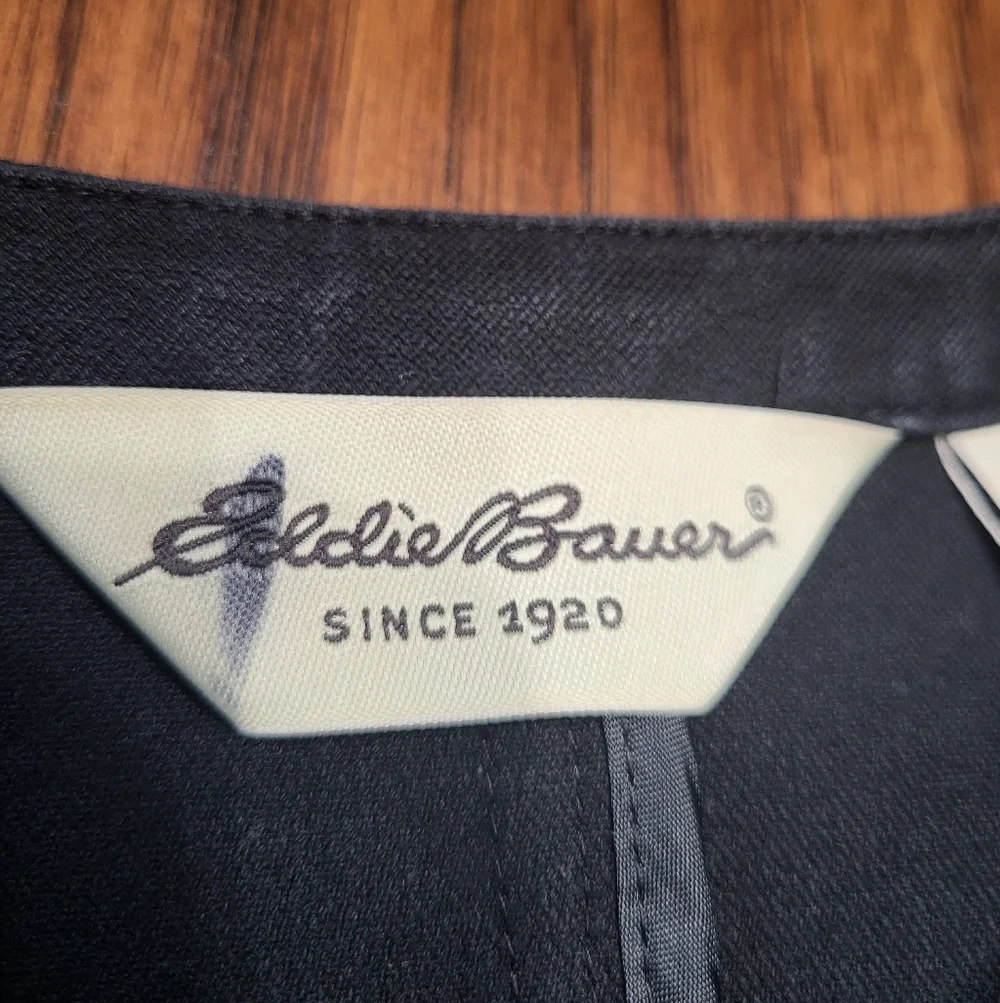 Eddie Bauer Women's Black Wash Medium Denim Zip Sleeve Light Casual Jacket